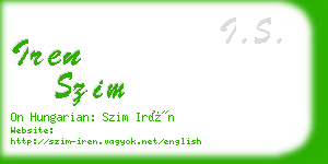 iren szim business card